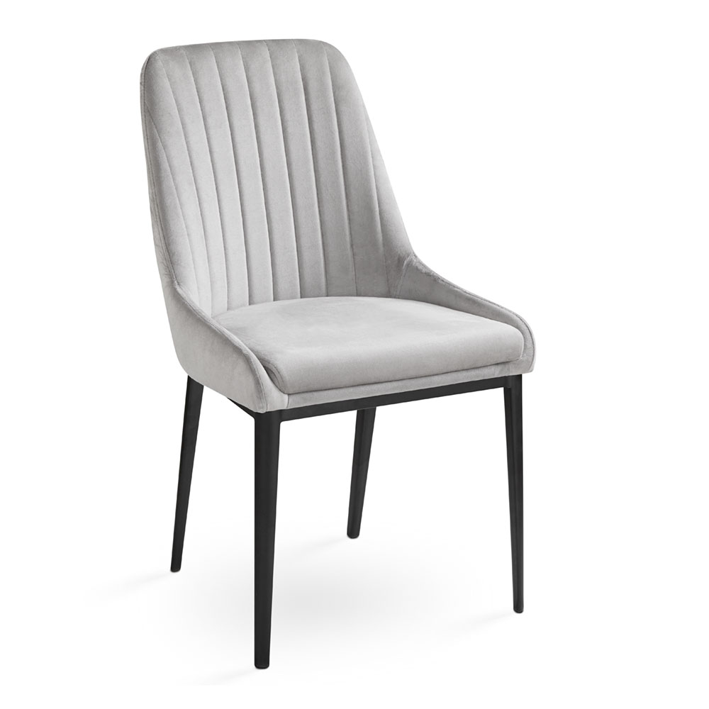 Moyra Dining Chair: Grey Velvet